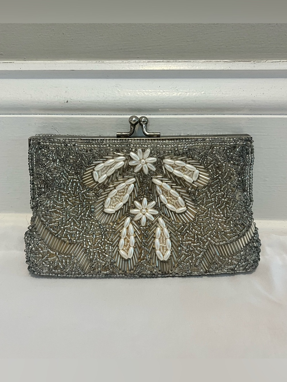 Vintage Bridal Beaded Purse, 1960s